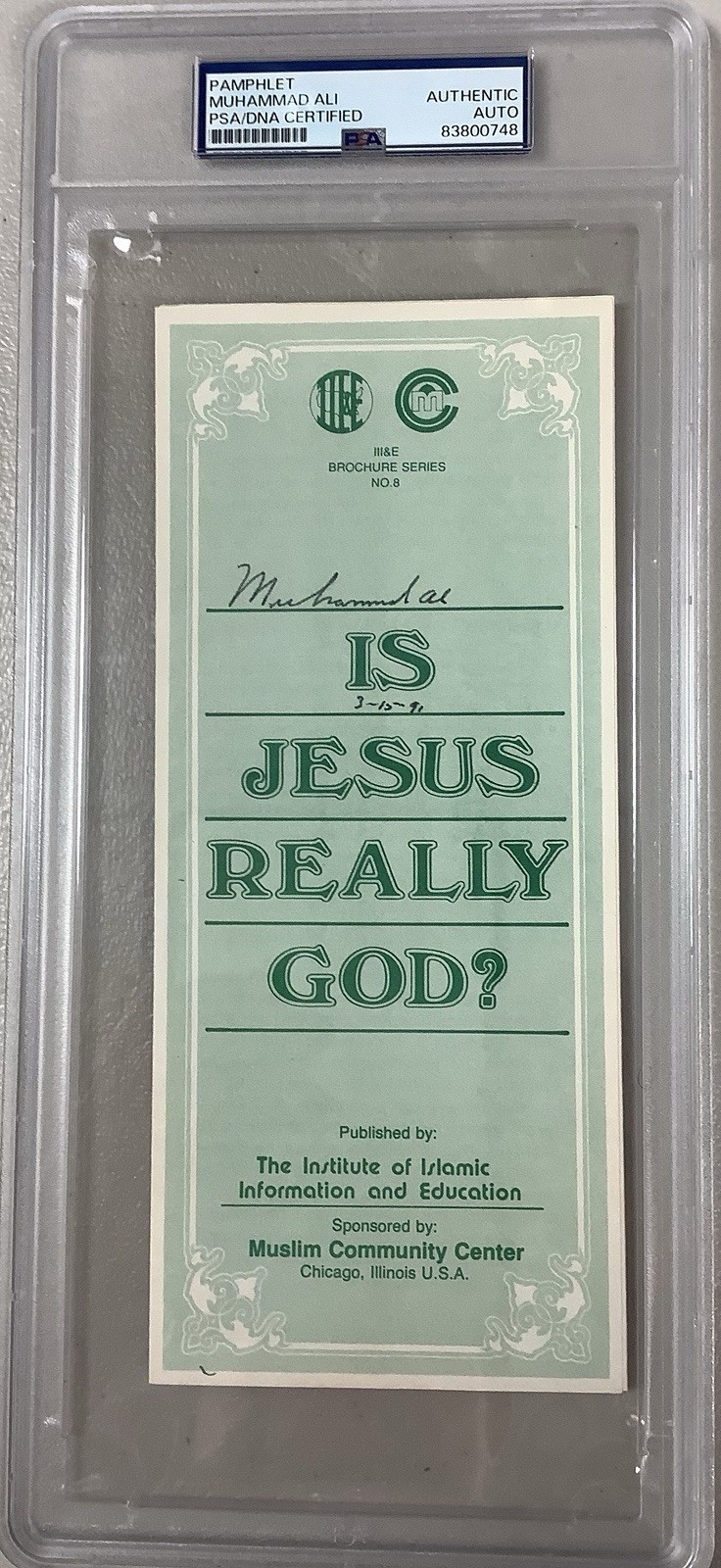 Muhammad Ali Signed Pamphlet Boxing HOF Auto Islam Is Jesus Really God PSA/DNA 2
