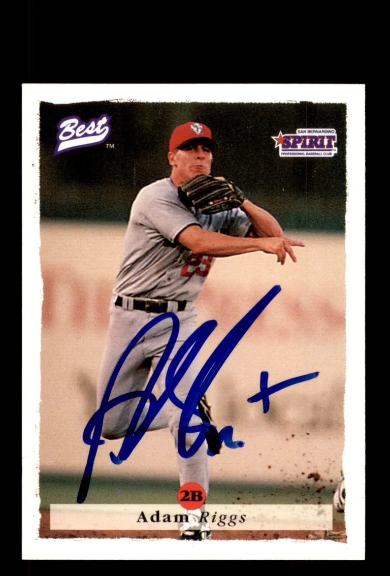 Signed Baseball Card Auto Adam Riggs 1995 Best #78 San Bernardino Spirit