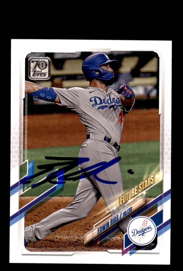 Signed Baseball Card Auto Edwin Rios 2021 Topps #393 Los Angeles Dodgers