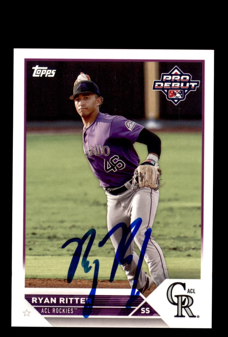 Signed Baseball Card Auto Ryan Ritter 2023 Topps Pro Debut #PD-122 ACL Rockies