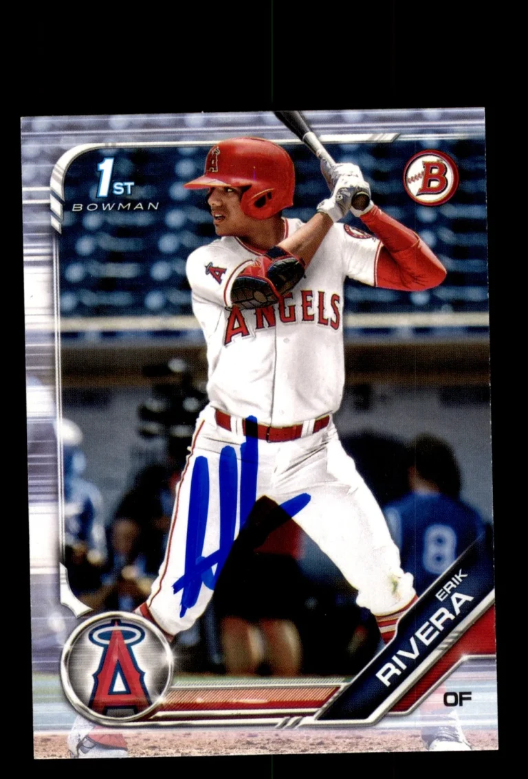 Signed Baseball Card Auto Erik Rivera 2019 Bowman Draft #BD-77 Angels