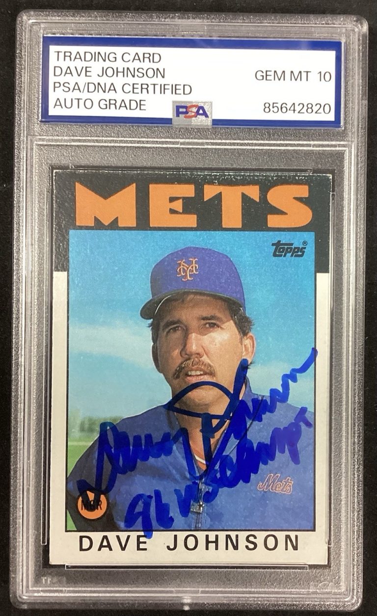 Dave Johnson Signed 1986 Topps #501 Baseball Card Mets Autograph PSA/DNA Gem 10