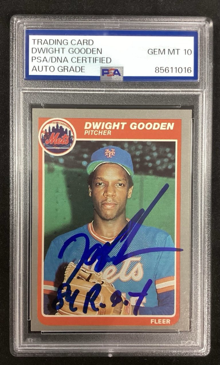 Doc Gooden Signed 1985 Fleer #82 Rookie Card 84 ROY Inscr Autograph PSA/DNA 10