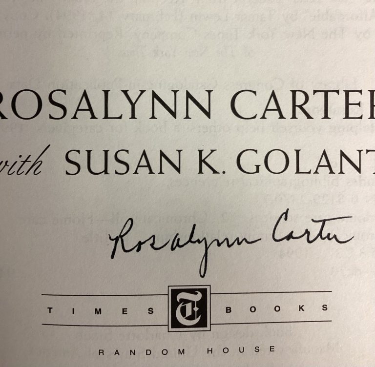 Rosalynn Carter Signed Book Helping Others HCB First Lady Autograph JSA