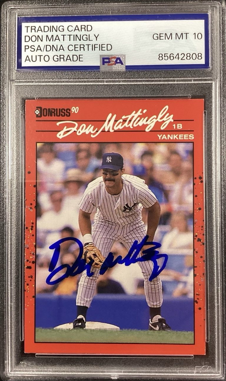 Don Mattingly Signed 1990 Donruss #190 Yankees Baseball Card Auto PSA/DNA MT 10