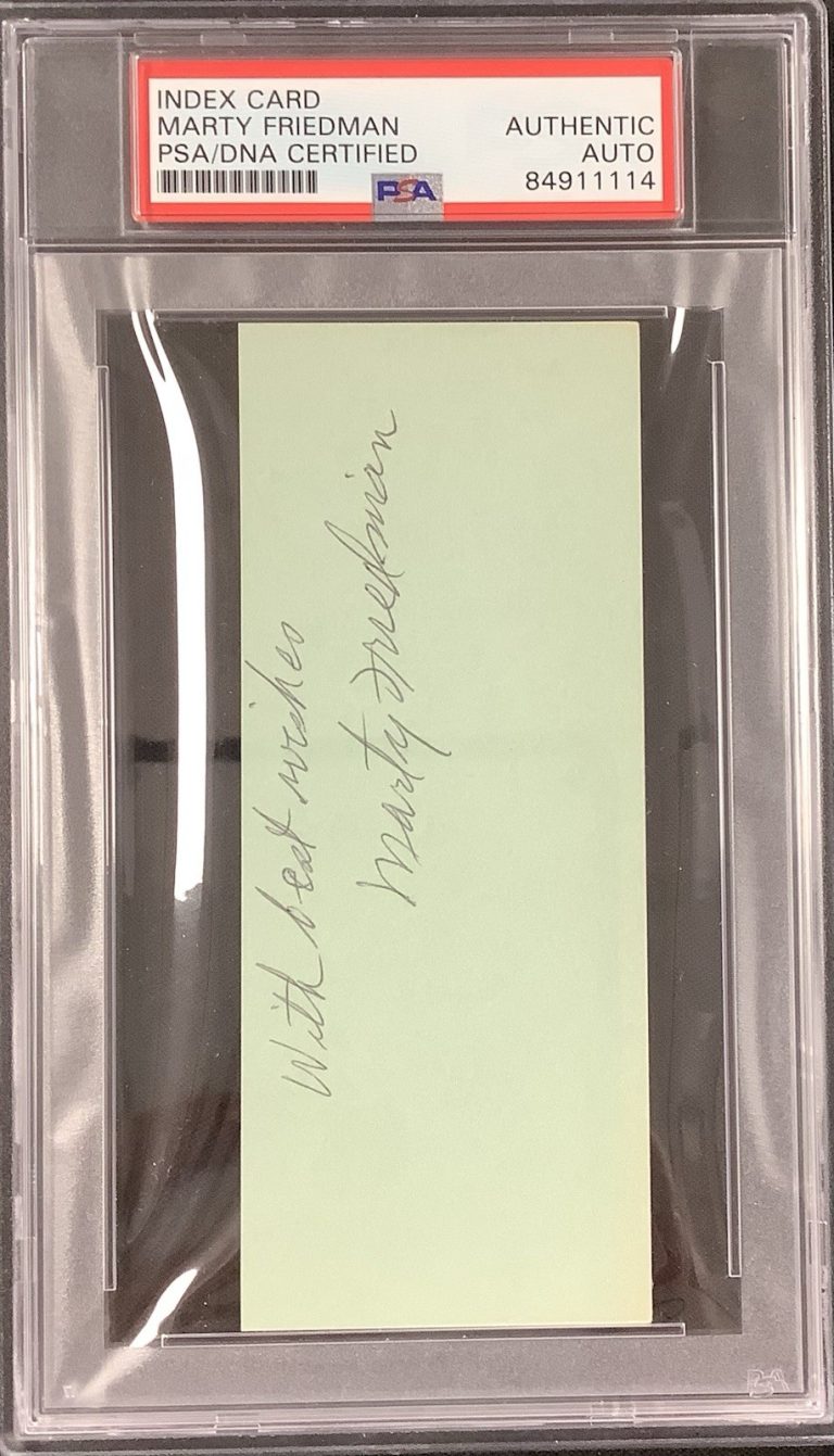 Marty Friedman Signed Index Card Basketball HOF Autograph Whirlwinds PSA/DNA #2