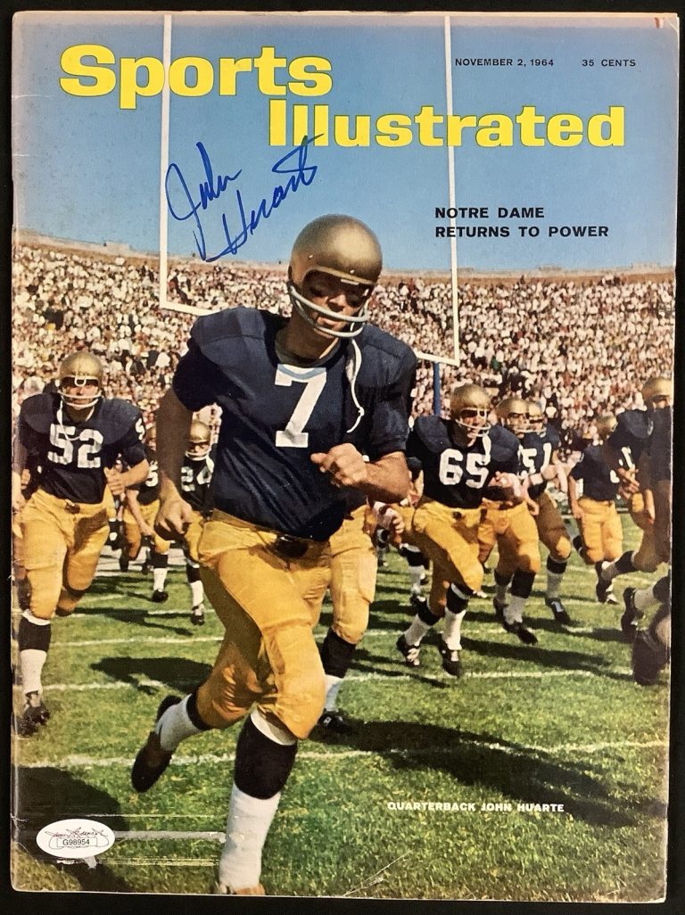 John Huarte Signed Sports Illustrated Mag 11/2/64 No Label Notre Dame Auto JSA