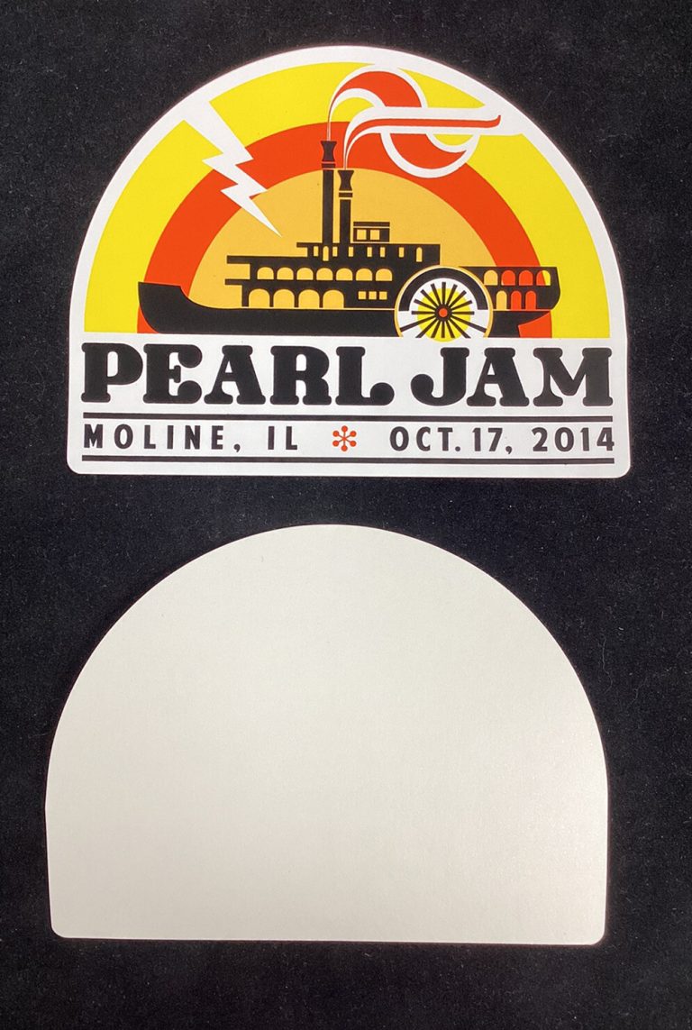 Pearl Jam Sticker Moline Illinois 10/17/14 Lightning Bolt Tour 2014 Eddie Vedder