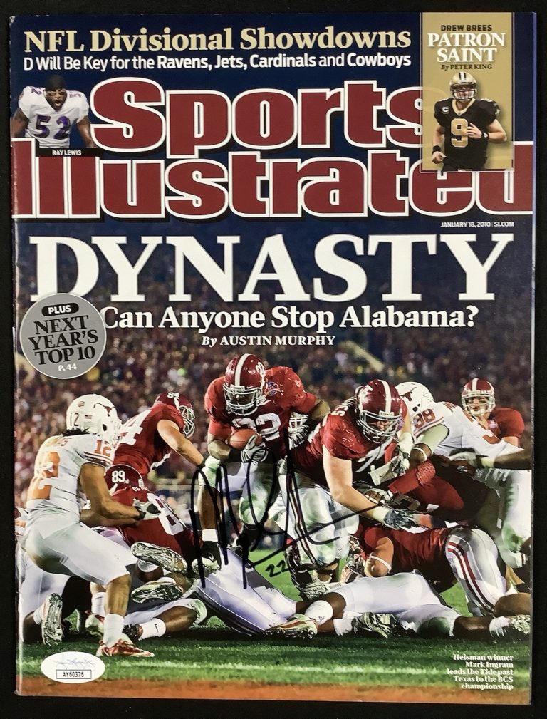 Mark Ingram Signed Sports Illustrated Mag 1/18/10 No Label Alabama Autograph JSA