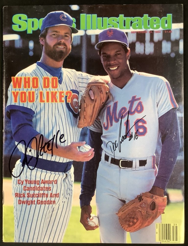 Doc Gooden Rick Sutcliffe Signed Sports Illustrated 9/24/1984 No Label Auto JSA