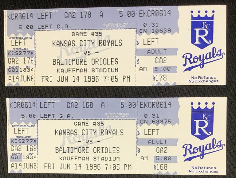 Cal Ripken Jr Iron Man Full Tickets (2) Baseball 6/14/1996 2216 Sachio Kinugasa