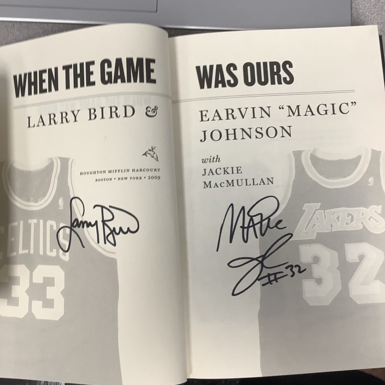 Magic Johnson Larry Bird Signed Book When The Game Was Basketball Autograph JSA