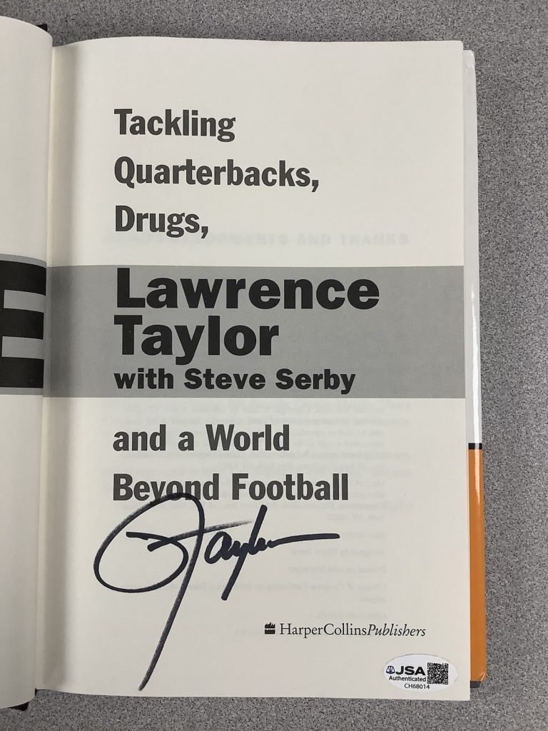 Lawrence Taylor Signed Book Over The Edge NY Giants Football HOF Autograph JSA