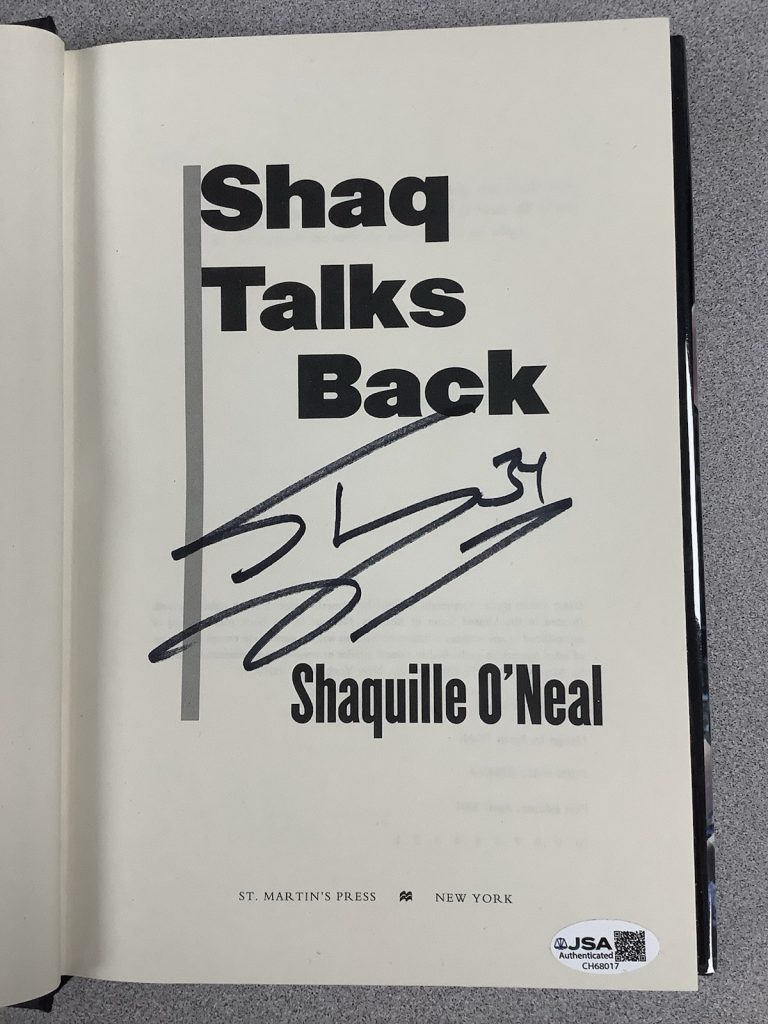 Shaquille O’Neal Signed Book Shaq Talks Back Basketball HOF 1st Ed Autograph JSA