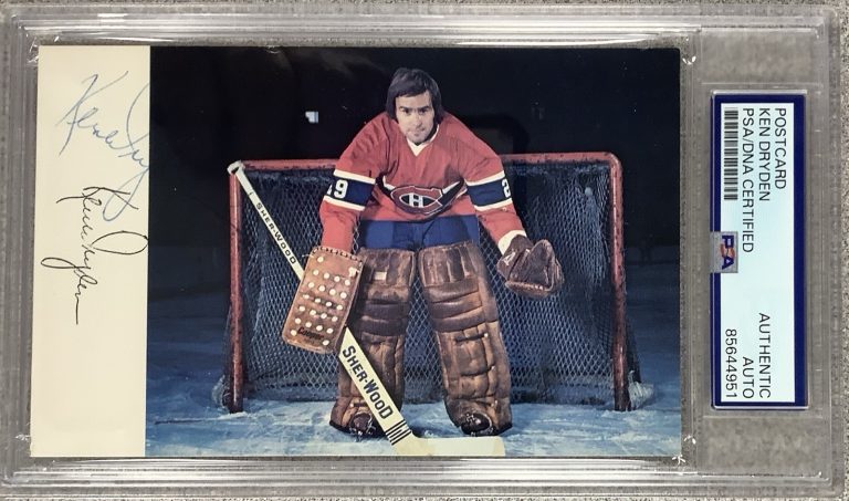 Ken Dryden Signed Postcard 1975 Montreal Canadiens Hockey HOF Autograph PSA/DNA