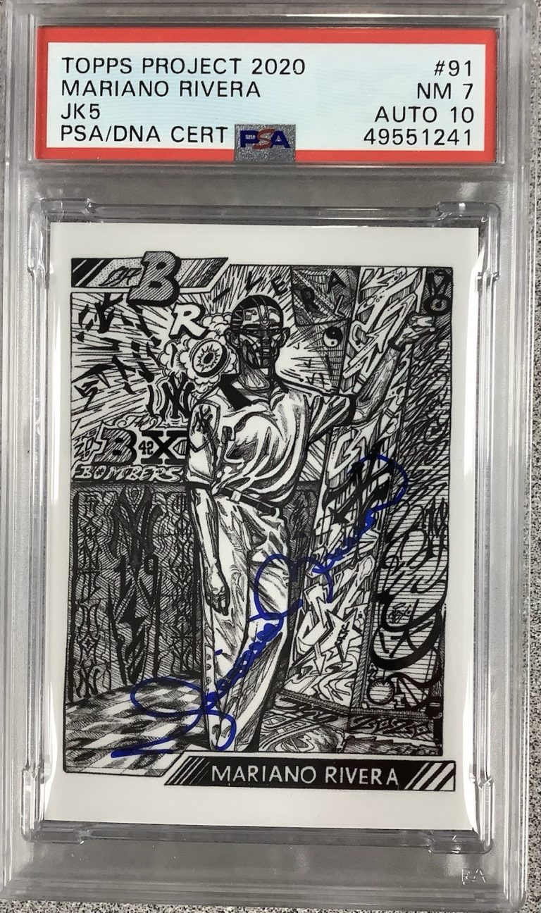 Mariano Rivera Signed Project 2020 #91 PSA/DNA Baseball Card 7 Auto 10 JK5