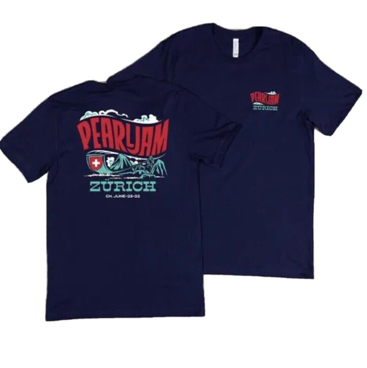 Pearl Jam T Shirt ZURICH Switzerland 6/23/2022 Eddie Vedder XL New Tour Show