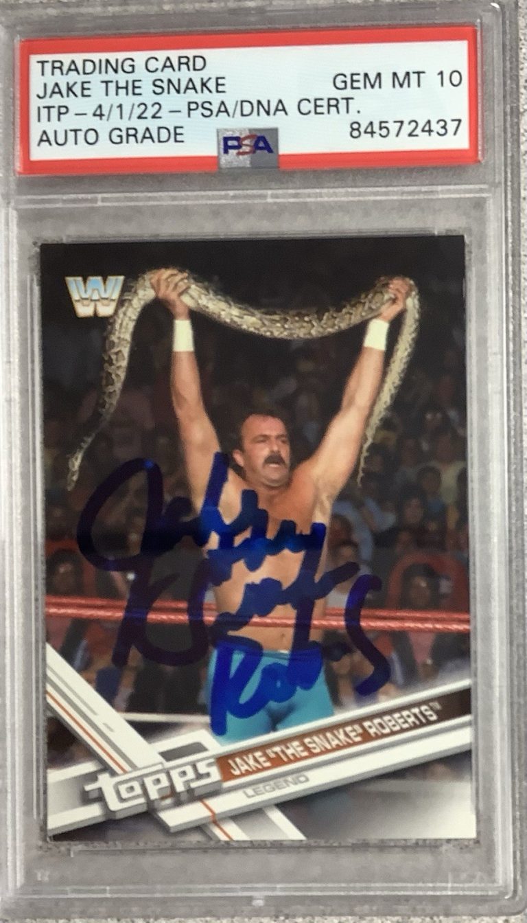 Jake Roberts Signed 2011 Topps #96 Wrestling Card Ins Auto WWE PSA/DNA GEM MT 10