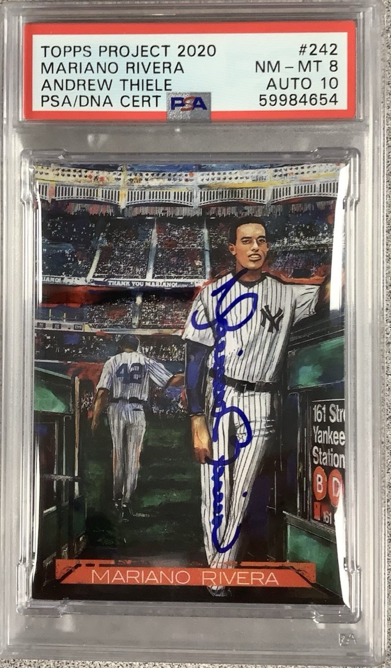 Mariano Rivera Signed Topps Project 2020 #242 Thiele PSA/DNA Card NM-MT8 Auto 10