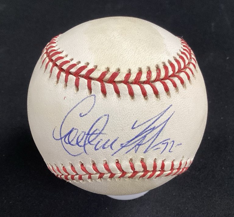 Carlton Fisk Signed Baseball OMLB Boston Red Sox 72 Autograph PSA/DNA