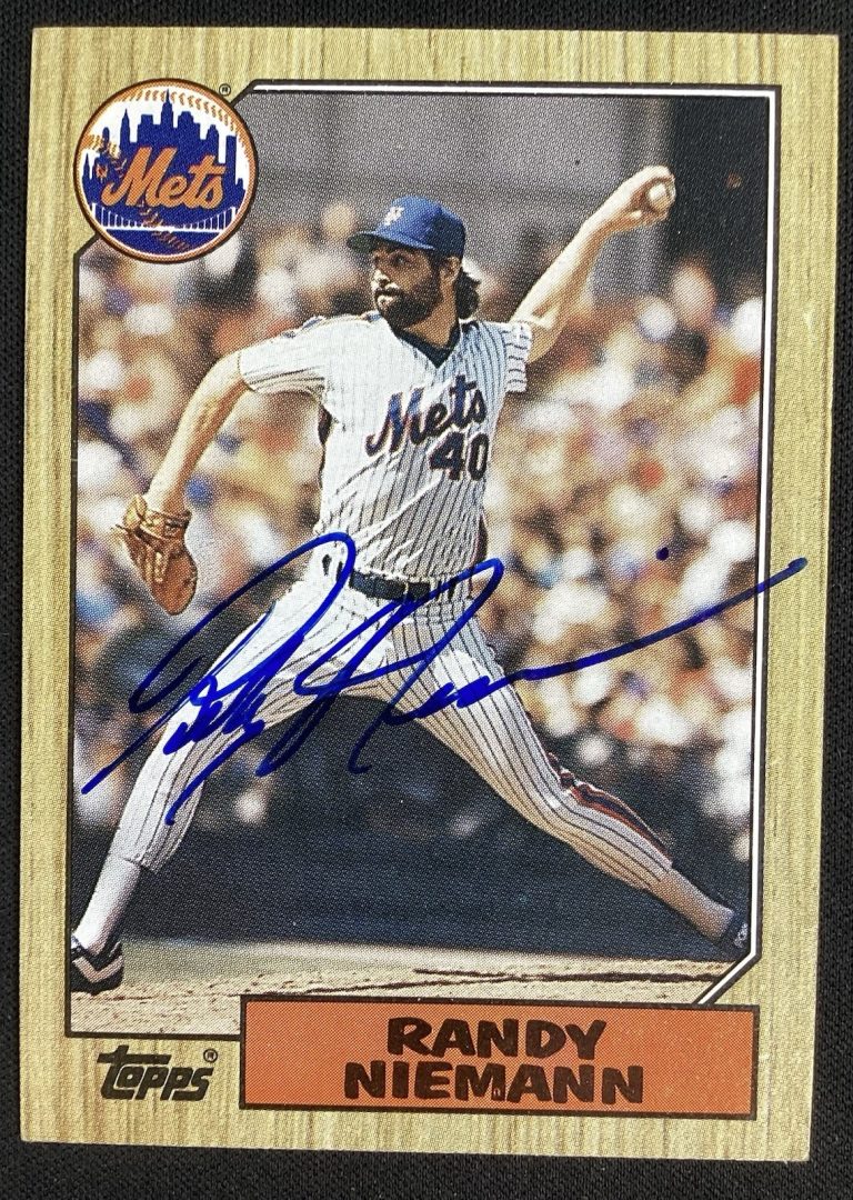 Randy Niemann Signed 1987 Topps #147 Baseball Card New York Mets Autograph TPG