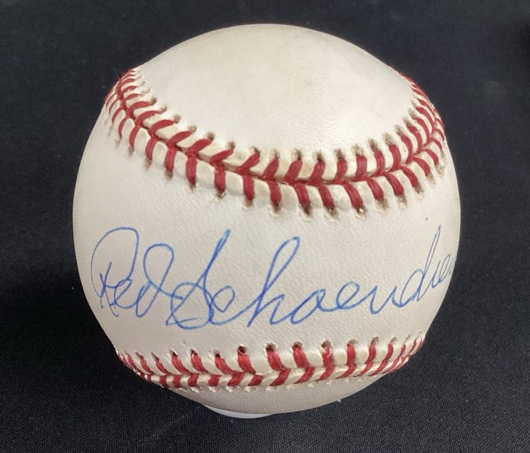 Red Schoendienst Signed Baseball OMLB St. Louis Cardinals HOF Autograph TPG