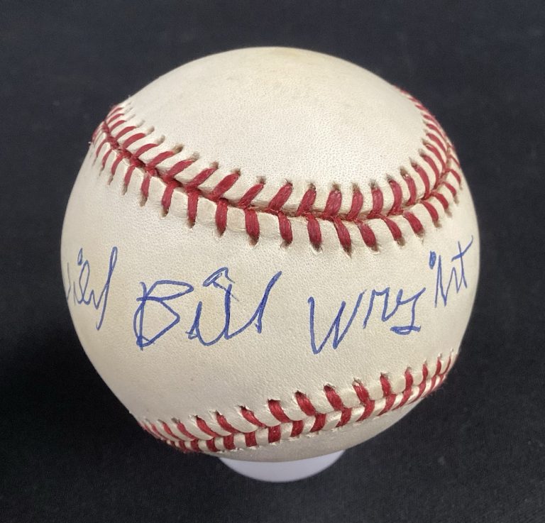Wild Bill Wright Signed Baseball OMLB Cleveland Indians Autograph TPG