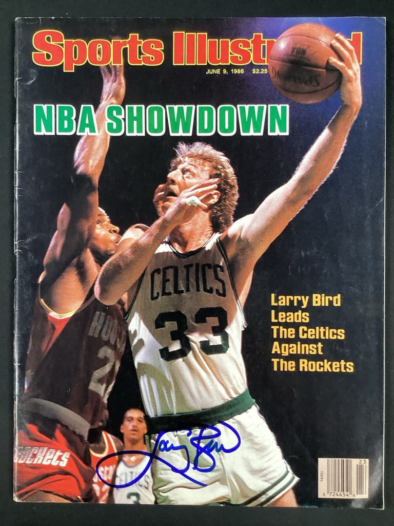 Larry Bird Signed Sports Illustrated 6/9/1986 No Label Celtics HOF Autograph JSA