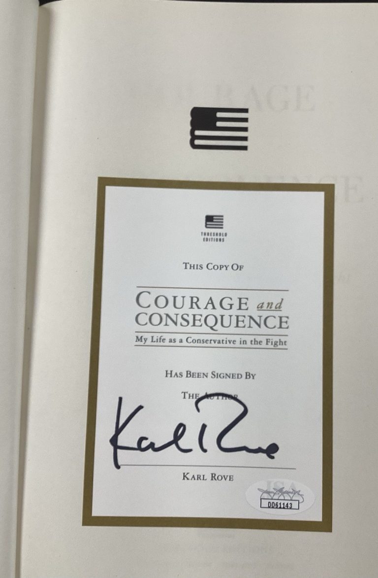 Karl Rove Signed Book Courage And Consequence Chief Of Staff Autograph JSA