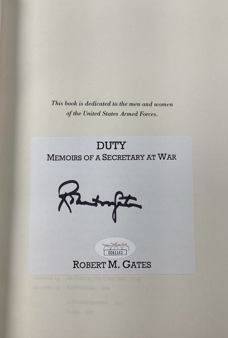 Robert M. Gates Signed Book Duty Secretary of Defense Autograph JSA