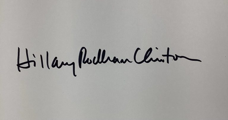 Hillary Rodham Clinton Signed Book Invitation To White House Autograph JSA