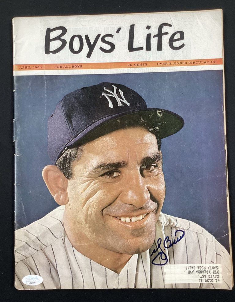 Yogi Berra Signed Boys Life 4/1963 Baseball Yankees Detached Cover Autograph JSA
