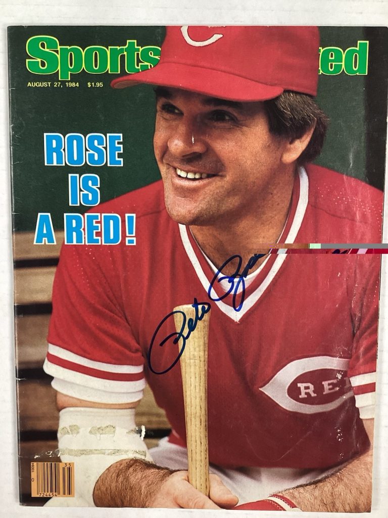 Pete Rose Signed Sports Illustrated 8/27/84 Reds Phillies Baseball Autograph JSA