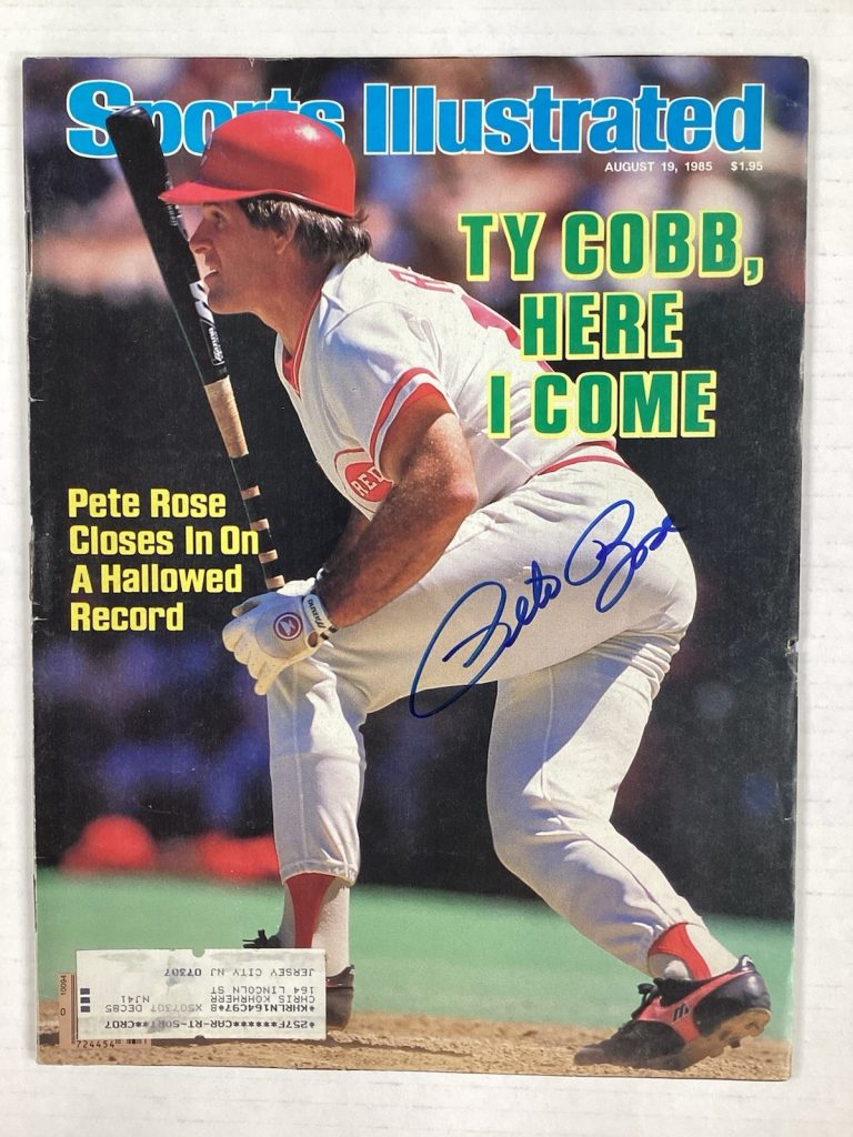 Pete Rose Signed Sports Illustrated 8/19/85 Reds Phillies Baseball Autograph JS