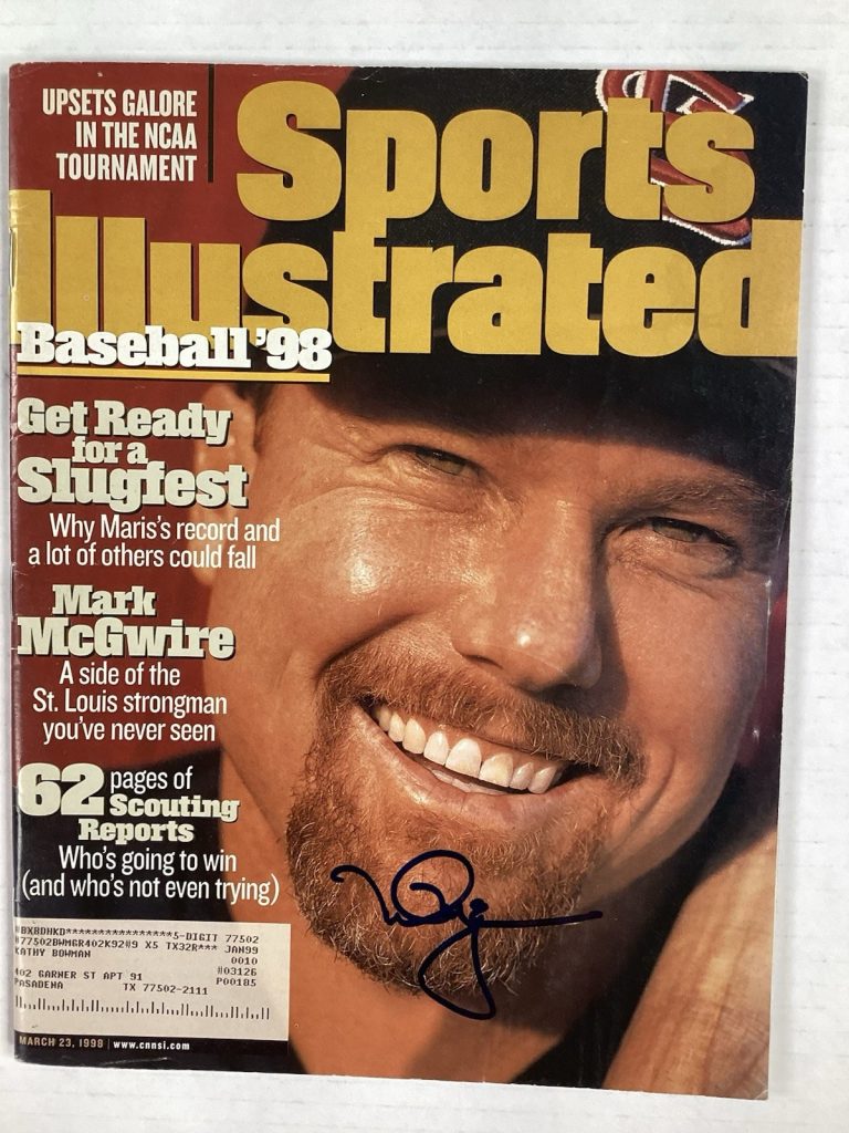 Mark McGwire Signed Sports Illustrated 3/23/98 Cardinals A’s Baseball Autograph