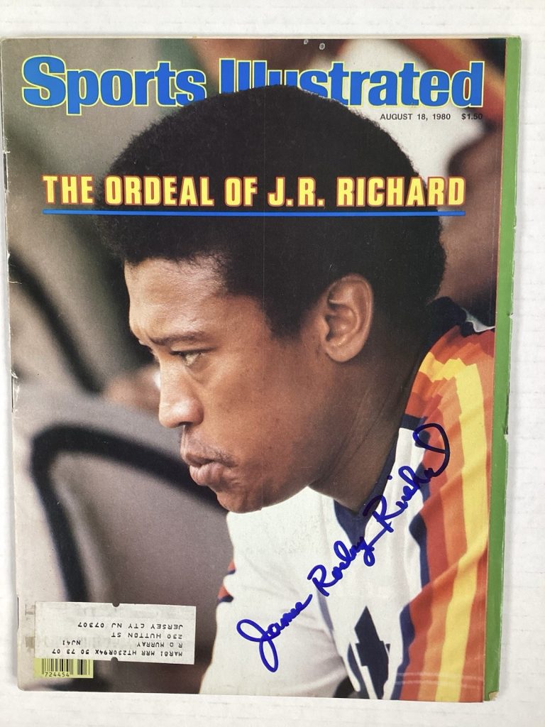 JR Richard Signed Sports Illustrated 8/18/80 Astros Baseball Autograph JSA