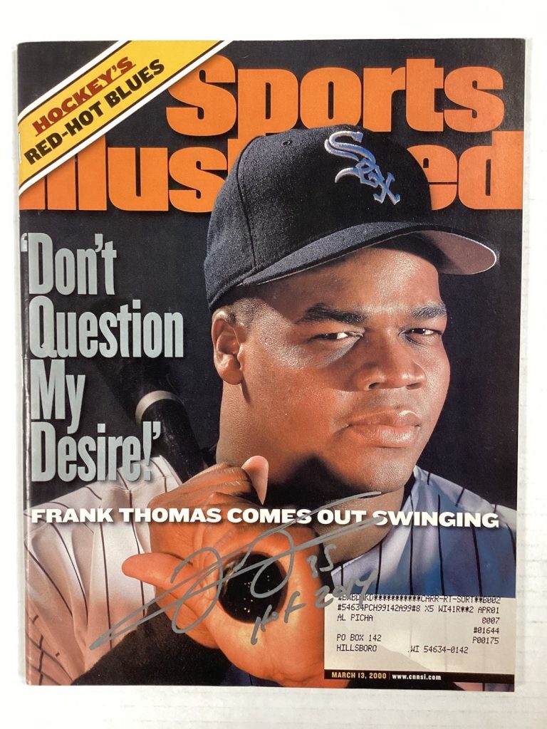 Frank Thomas Signed Sports Illustrated 3/13/00 White Sox Baseball Autograph JSA
