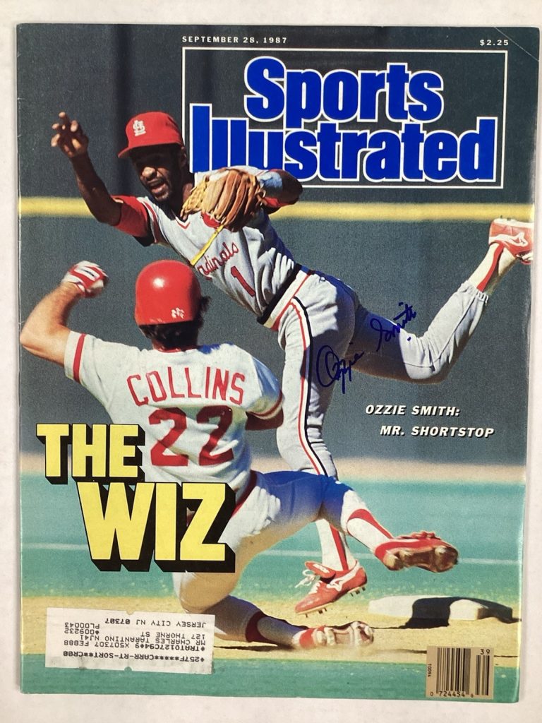 Ozzie Smith Signed Sports Illustrated 9/28/87 Cardinals Baseball Autograph JSA