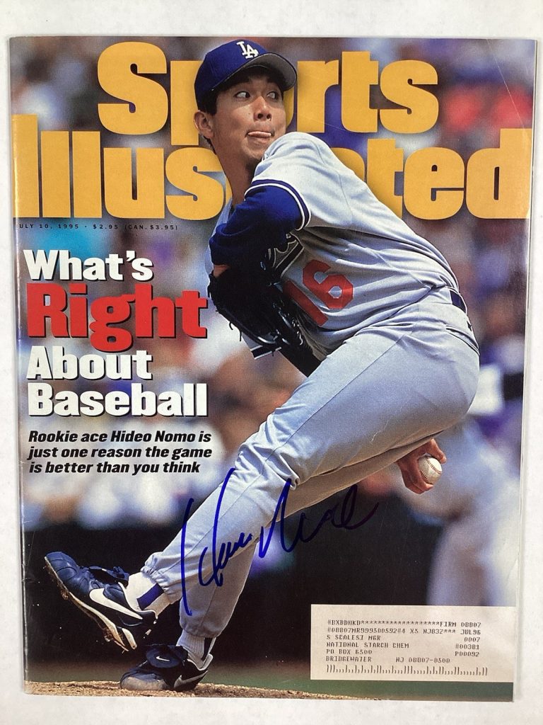 Hideo Nomo Signed Sports Illustrated 7/10/95 LA Dodgers Baseball Autograph JSA
