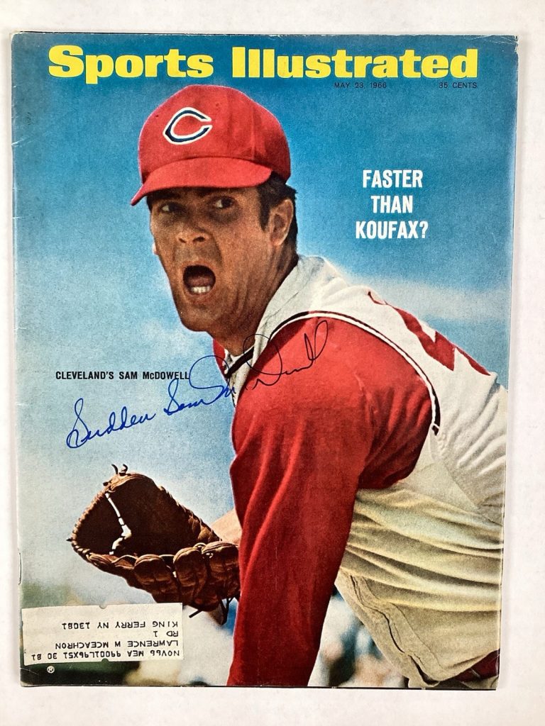 Sam McDowell Signed Sports Illustrated 5/23/66 Reds Baseball Autograph JSA