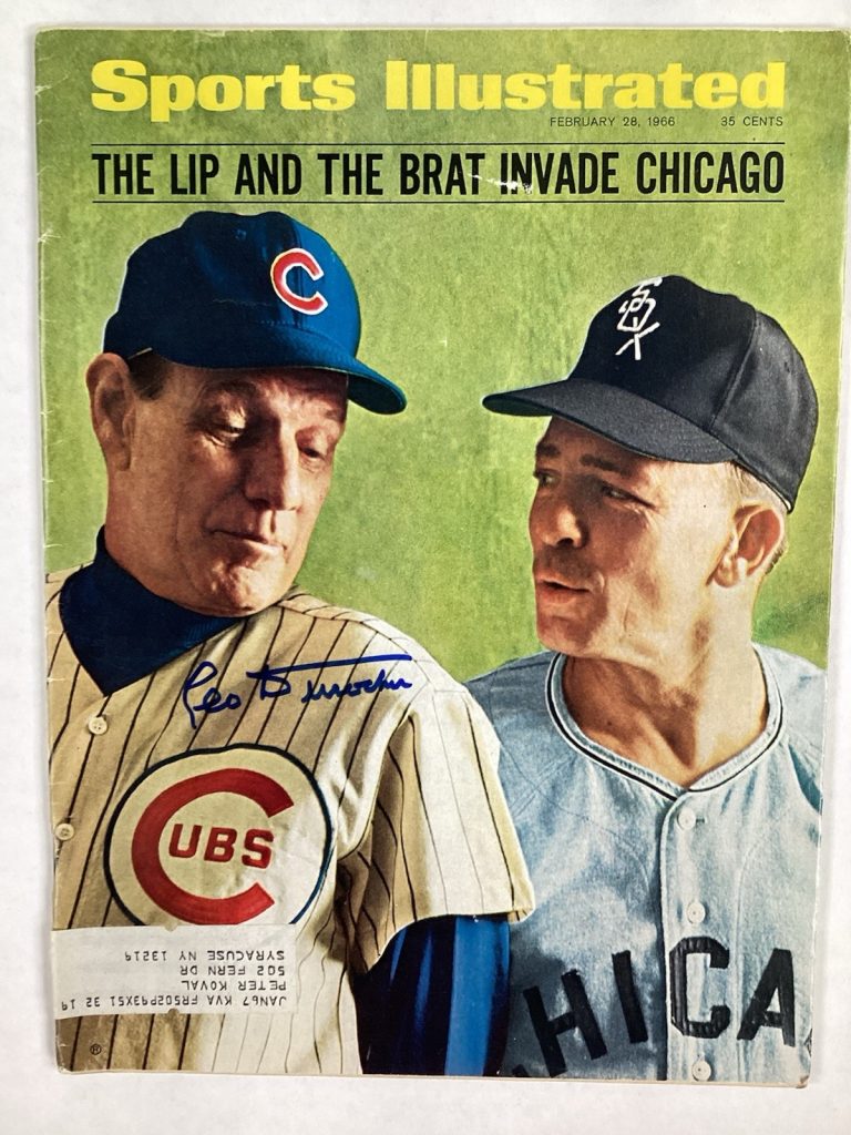 Leo Durocher Signed Sports Illustrated 2/28/66 Cubs HOF Baseball Autograph JSA