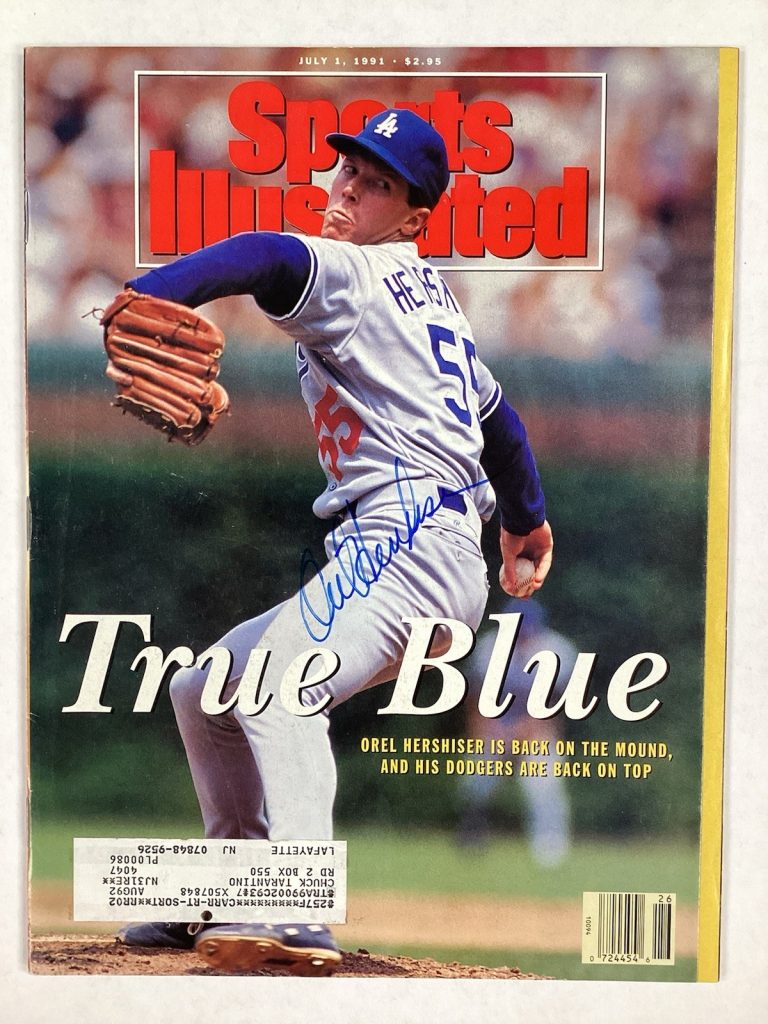 Orel Hershiser Signed Sports Illustrated 7/1/91 Dodgers Baseball Autograph JSA