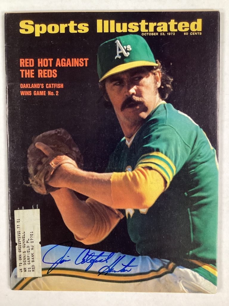 Jim Catfish Hunter Signed Sports Illustrated 10/23/72 A’s Baseball Autograph JSA