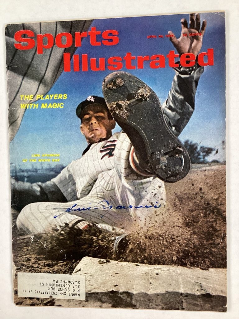 Luis Aparicio Signed Sports Illustrated 4/30/62 White Sox Baseball Autograph JSA