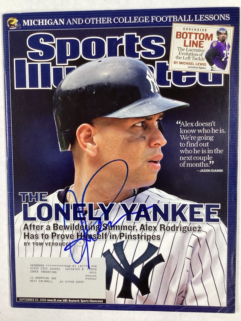 Alex Rodriguez Signed Sports Illustrated 9/25/06 Yankees Baseball Autograph JSA