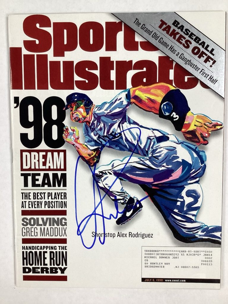 Alex Rodriguez Signed Sports Illustrated 7/6/98 Mariners Baseball Autograph JSA