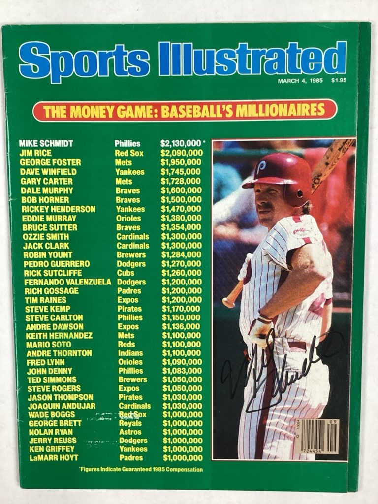 Mike Schmidt Signed Sports Illustrated 3/4/85 Phillies Baseball Autograph JSA