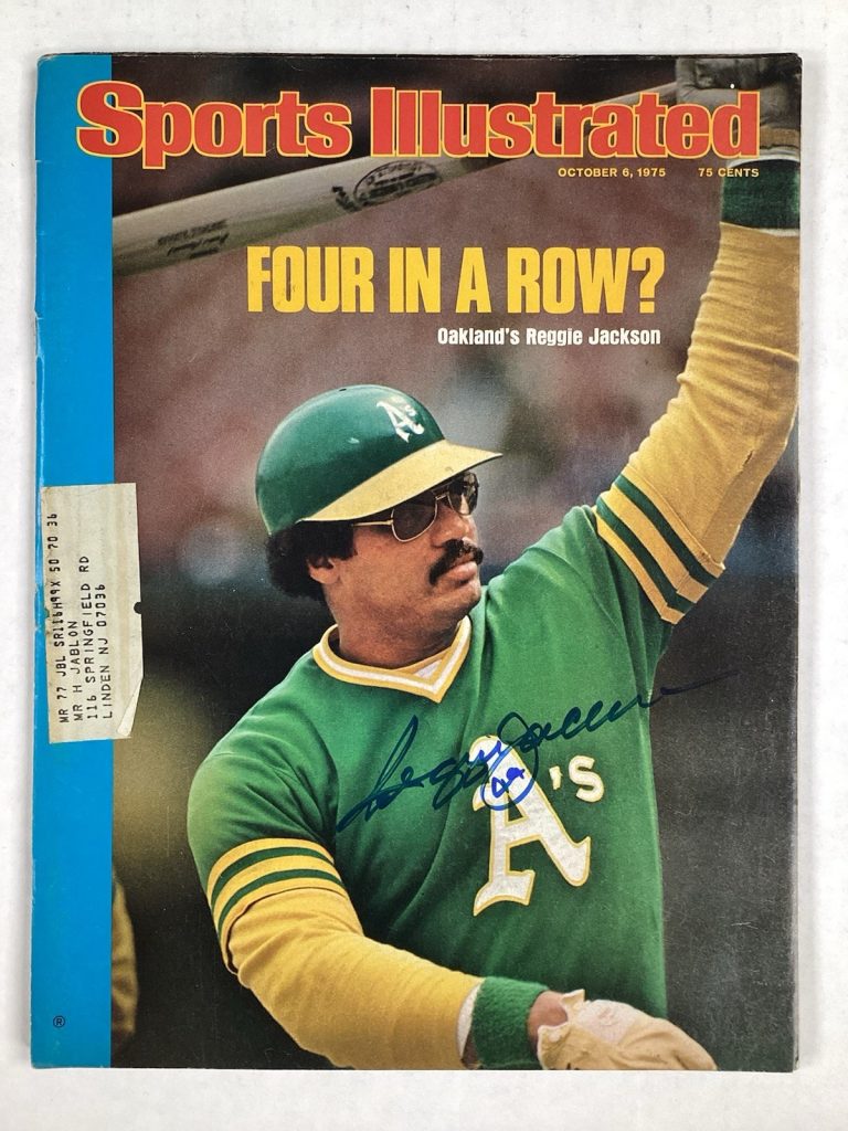 Reggie Jackson Signed Sports Illustrated 10/6/75 A’s Baseball Autograph JSA Read