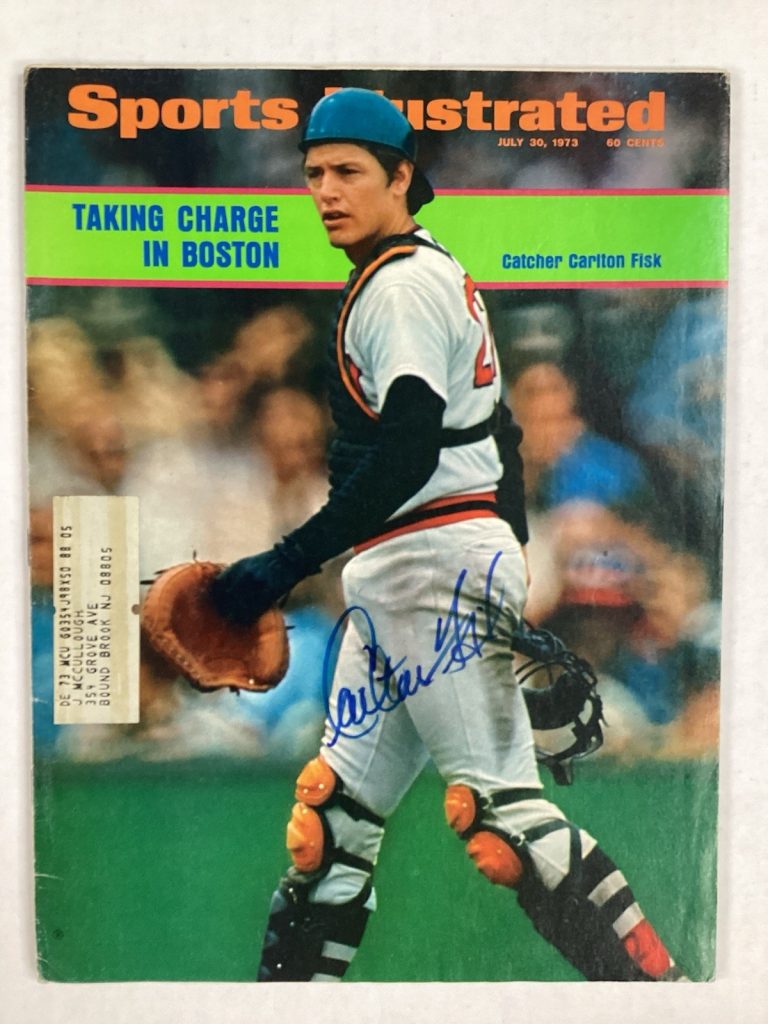 Carlton Fisk Signed Sports Illustrated 7/30/73 Red Sox Baseball Autograph JSA