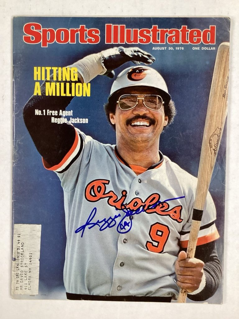 Reggie Jackson  Signed Sports Illustrated 8/30/76 Orioles Baseball Autograph JSA